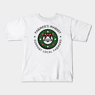 Farmer's Market Christmas Wreath Kids T-Shirt